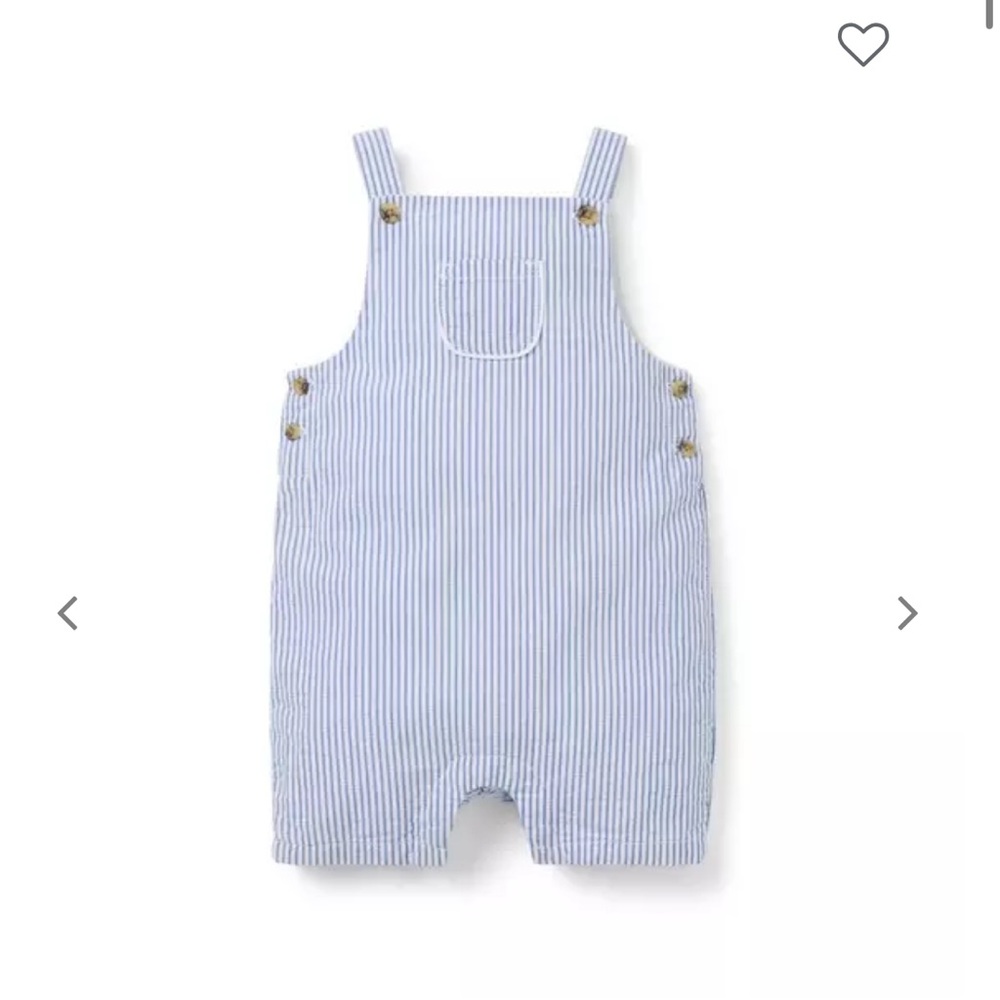 Janie & Jack Baby Seersucker Overalls NWT